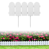 Evelyne front view white garden fence showing decorative border benefit