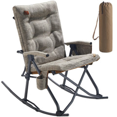 EVER ADVANCED front view showing roomy padded rocking chair, durable outdoor seating