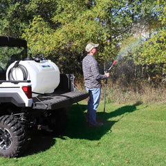 Everflo EF5500-BOX mounted on a sprayer tank demonstrating standard mounting pattern advantage