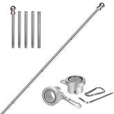 evertoco front view of 6ft stainless steel pole showing full length and finish benefit