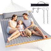 Everyfun front view showing full hammock and spreader bars for comfortable lounging