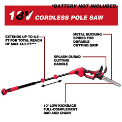 EVOIRON fully extended pole showing maximum reach and safer high pruning benefit