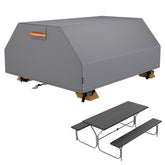 EVRBUL front view on 6 ft picnic table showing full coverage and protection