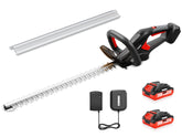 EWORK hedge trimmer front view showing blade and body for clear cutting overview