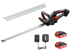 EWORK hedge trimmer front view showing blade and body for clear cutting overview