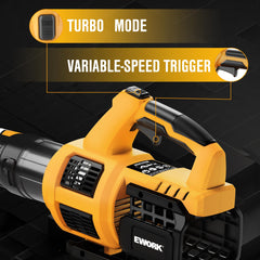 EWORK nozzle detail highlighting airflow port for concentrated high-speed blowing