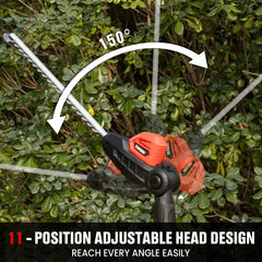 EWORK pivoting head detail illustrating adjustable angles for precise shaping