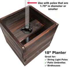 EXCELLO planter on patio beside seating demonstrating decorative outdoor use