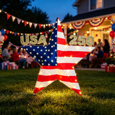 Execabe star front view showing patriotic flag pattern and visual impact