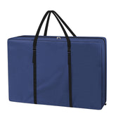 Explore Land front view of blue chair storage bag showing full-length protection and easy transport