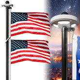 Exquimac flagpole front packaging showing full kit and quick benefits