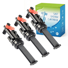 Exquimac front pack of three salt water cartridges showing product benefits