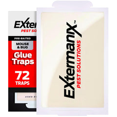 Extermanix front packaging showing 72-pack and product benefits for fast setup