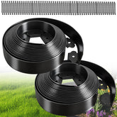 EXTRAEASY front packaging of 2" x 100' edging kit showing included stakes and rolls for quick install