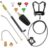 EXTRAFEIN front view of telescoping wand showing full kit and sturdy build benefit