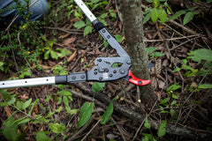 EZ Kut extended handle deployed to 42 inches showing reach for high branches