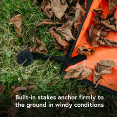 EZ Leaf Hauler folded flat for compact storage and space-saving benefit