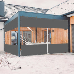 Ezcasch front view installed on pergola showing clear protection and tidy finish
