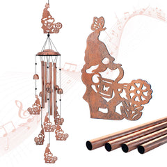 EZTZEN front view of gnomes wind chime showing full decorative layout and curb appeal