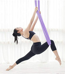 F.Life hammock in studio use demonstrating supported aerial stretch benefits
