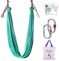 F.Life turquoise hammock front view showing full width and color benefit: roomy support