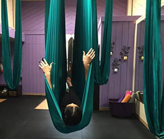 F.Life hammock front view showing dark green fabric and kit portability