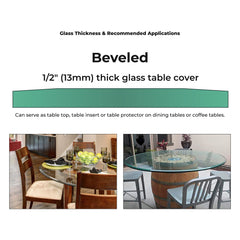 Fab Glass and Mirror side profile showing 1/2 inch thickness for sturdy support and balance