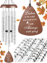 Fabuday front view of 36 inch brown wind chime showing full length and shape for lasting comfort