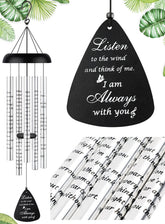 Fabuday front view of black 32-inch wind chime showing elegant design and tribute