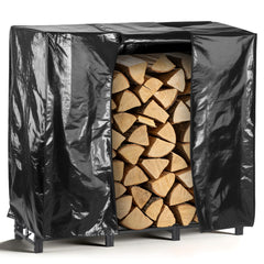 facka front view of 48 inch rack showing organized logs and stability