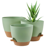 FaithLand front view of three pots showing sizes and color, enhances decor