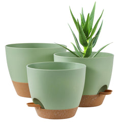 FaithLand front view of three pots showing sizes and color, enhances decor