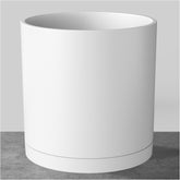FaithLand front view matte white planter shows minimalist styling and balance