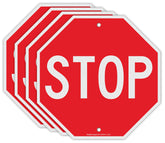 Faittoo front view of stop sign pack showing clear reflective message