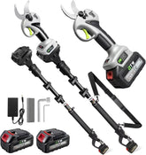 Failenfeivp front view of electric pruner showing compact design and easy grip benefits