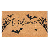 Fallovea front view on porch showing Halloween welcome and seasonal curb appeal