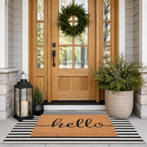 Fallovea front porch setup showing both mats and welcoming entry benefit