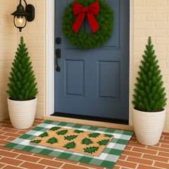 Fallovea layered set on a porch in use, showing protection and festive curb appeal