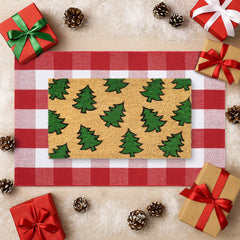 Fallovea red and white plaid rug full view adding warmth and wide coverage at entry