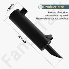 FancyTark muffler side profile highlighting powder-coated steel for durability