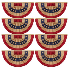 Fanfanwin front view banner showing full eight-piece patriotic display benefit: instant curb appeal