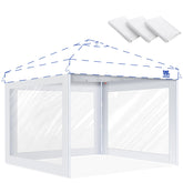 FANPAT clear sidewall front view showing full transparency and bright shelter