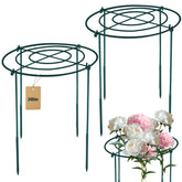 Fantang front view of two assembled peony grid cages showing stable support and garden blending