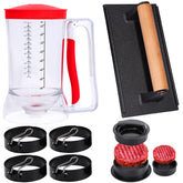 Fapinuky front packaging of breakfast kit showing all seven griddle accessories for easy identification and convenience