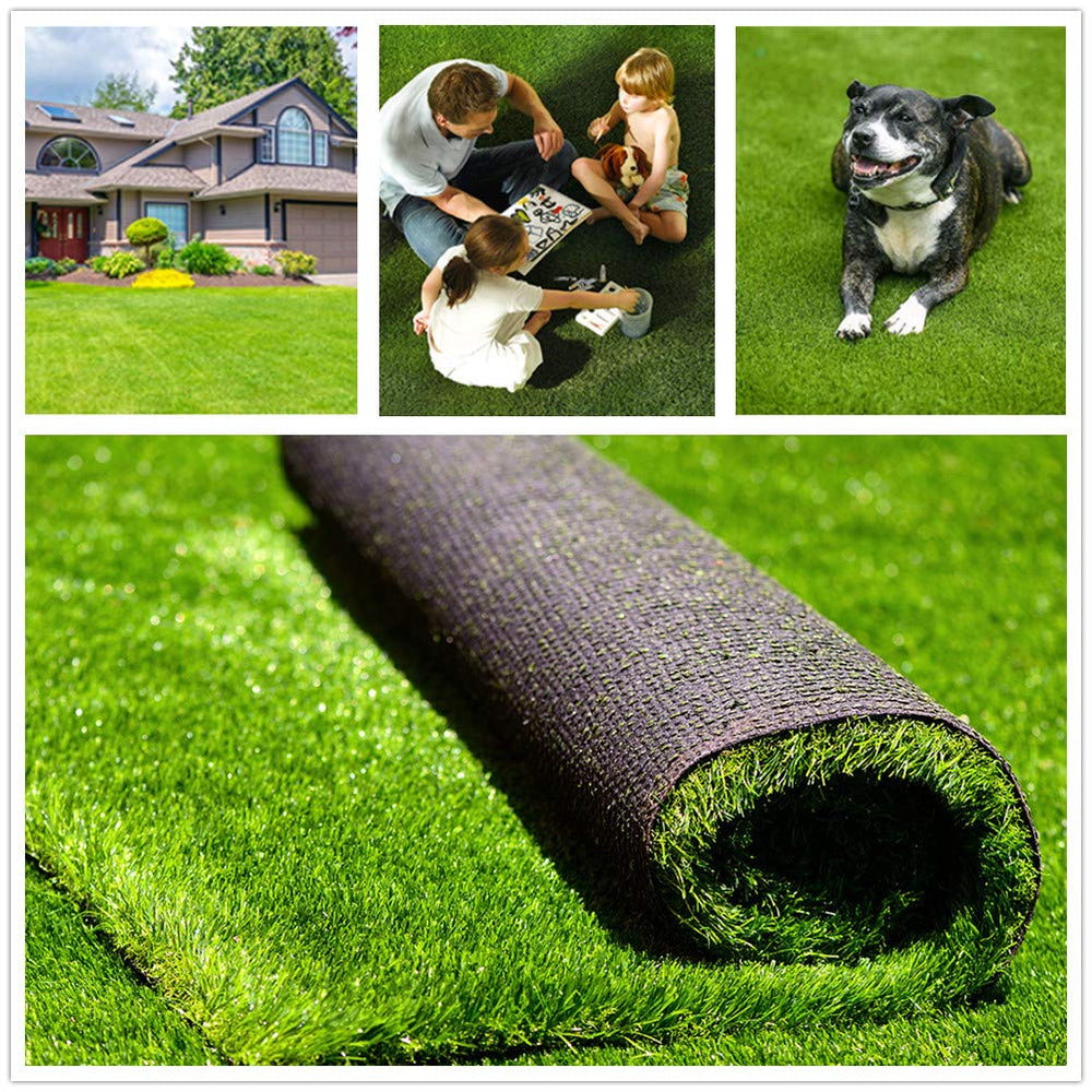 Fas Home front view of 4x6 turf rug showing neat edge and green benefit