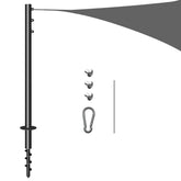 FATAWKC pole front view showing welded sail ring and sturdy finish for secure mounting