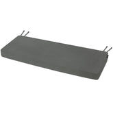 Favoyard bench cushion front view showing tailored finish and durable weatherproof benefit