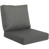 Favoyard front-facing cushion set on chair showing sleek dark grey look and comfort