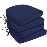 Favoyard front view of four cushions showing coordinated outdoor seating benefit