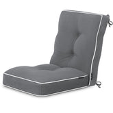 Favoyard front view of grey rocking chair cushions showing fit and comfort